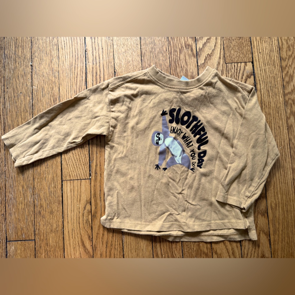 Zara Kids Long Sleeve Sloth Tee - Size 12-18 Months